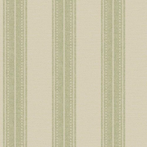 Zöld  és bézs csíkos vlies tapéta