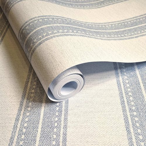 Kék és szürke csíkos vlies tapéta