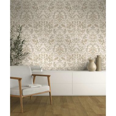   Törtfehér alapon bézs klasszikus stílusú romantikus vintage vlies tapéta