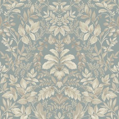   Halványkék alapon szürke klasszikus stílusú romantikus vintage vlies tapéta