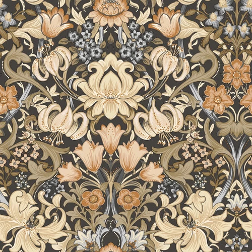 William Morris ihletésű angol virágmintás vidéki stílusú romantikus tapéta