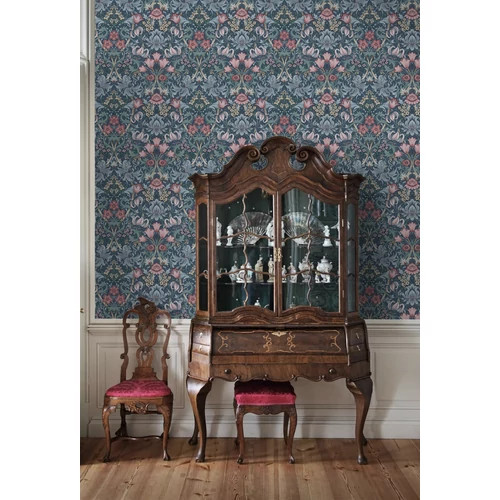 William Morris ihletésű angol virágmintás vidéki stílusú romantikus tapéta