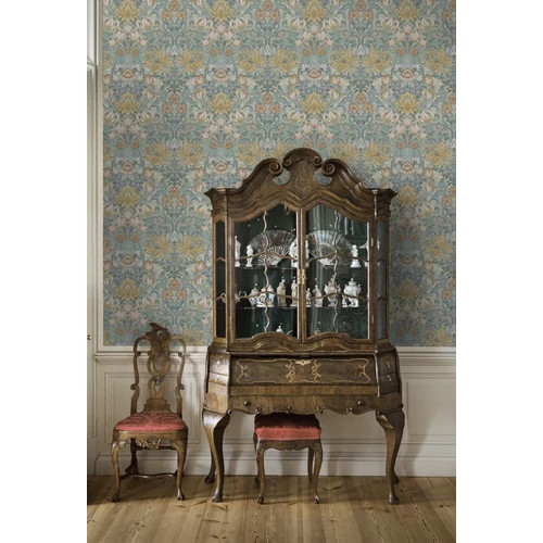 William Morris ihletésű angol virágmintás vidéki stílusú romantikus tapéta