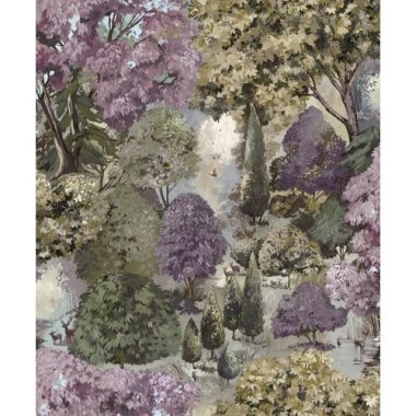 Színes festett hatású erdő mintás tapéta