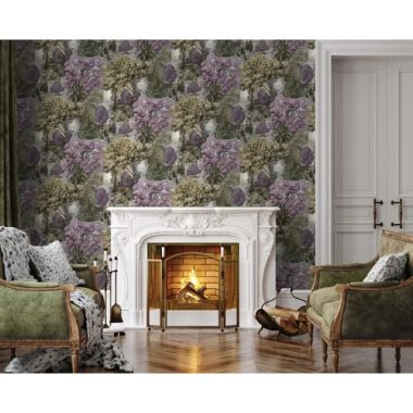 Színes festett hatású erdő mintás tapéta