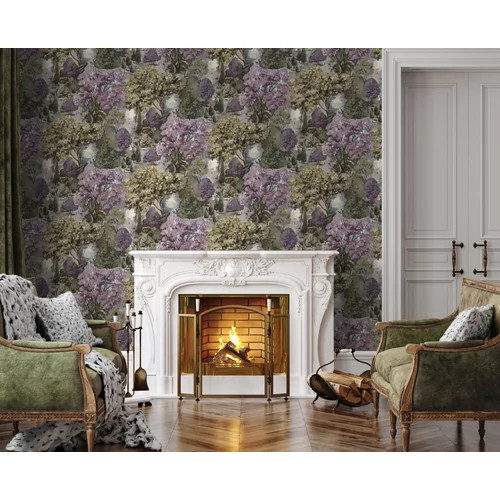 Színes festett hatású erdő mintás tapéta