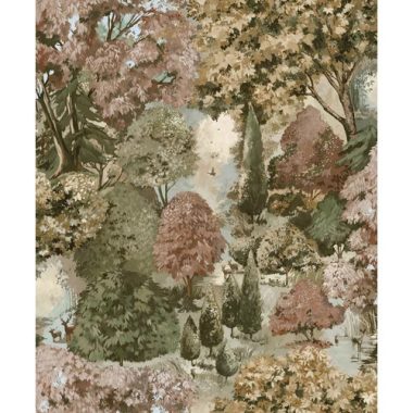 Színes festett hatású erdő mintás tapéta