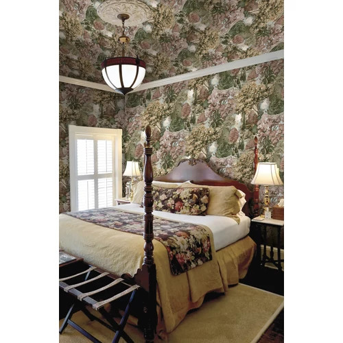 Színes festett hatású erdő mintás tapéta