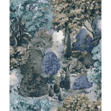 Színes festett hatású erdő mintás tapéta