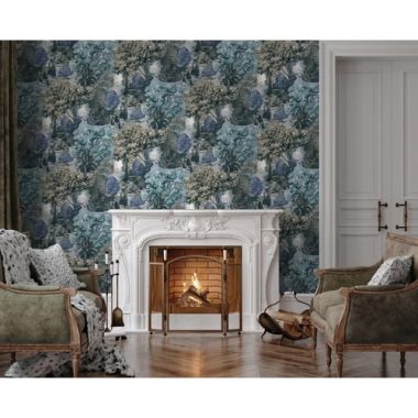 Színes festett hatású erdő mintás tapéta