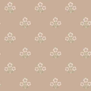   Púder alapon fehér százszorszép virág  mintás vidéki stílusú tapéta