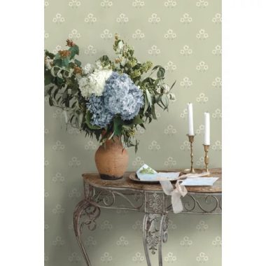   Pasztell zöld alapon százszorszép virág  mintás vidéki stílusú tapéta
