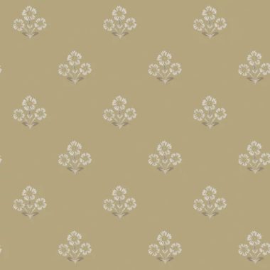   Okkersárga alapon  fehér százszorszép virág  mintás vidéki stílusú tapéta
