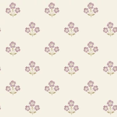  Törtfehér alapon lila százszorszép virág  mintás vidéki stílusú tapéta