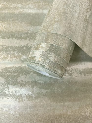 Mentazöld koptatott, antikolt mintájú üveggyöngy borítású vízszintes csíkos mosott dekor vlies tapéta