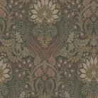 Sokszínű virág és levél motívumos vintage stílusú klasszikus mintájú üveggyöngy felületű luxus vlies dekor tapéta