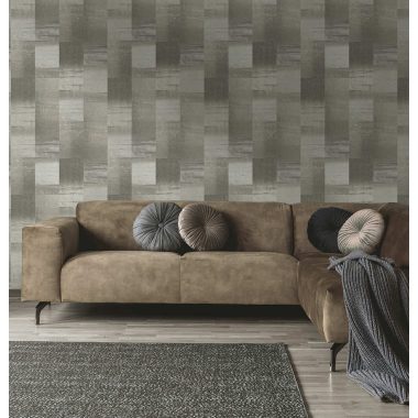   Szürke geometriai mintás halszálka formájú üveggyöngy borítású luxus dekor vlies tapéta