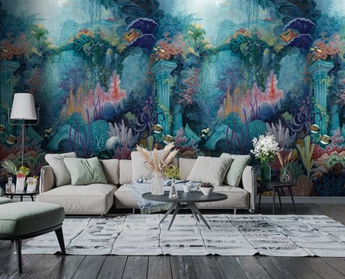 Kék Tájkép Vlies Tapéta 