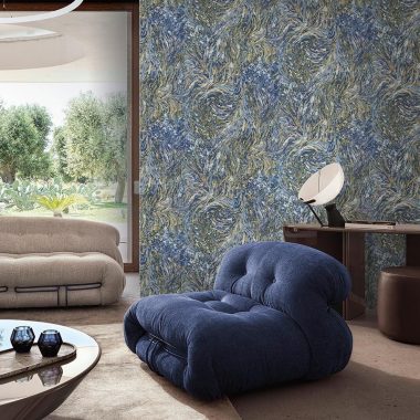 Kék Naturál Vinyl Blumarine Tapéta 