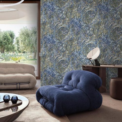 Kék Naturál Vinyl Blumarine Tapéta 