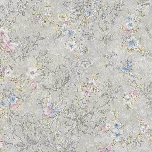 Szürke Virág Vinyl Blumarine Tapéta 