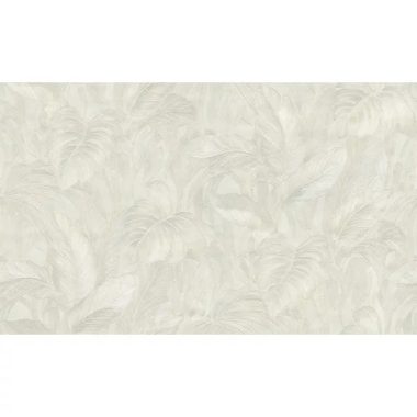   Fehér színű alapon,  fehér gyöngyházas levél mintás exkluzív tapéta