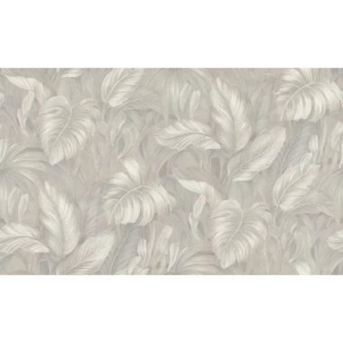   Világos szürke színű alapon, ezüstös levél mintás exkluzív tapéta