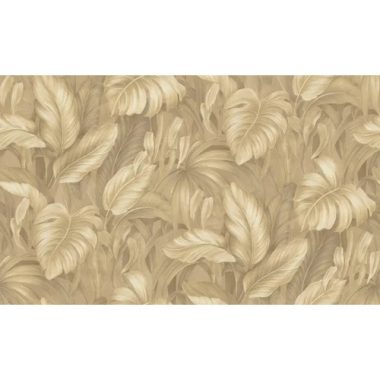   Sötét vanília színű alapon, selyemfényű bézs levél mintás exkluzív tapéta