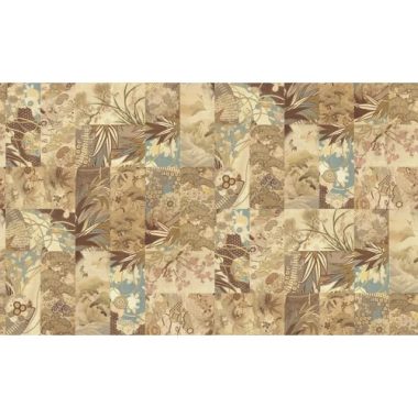   Patchwork mintás keleti hangulatú design tapéta, kék-bézs színváltozatban