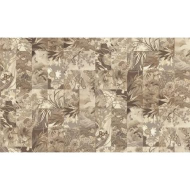    Patchwork mintás keleti hangulatú design tapéta, kakaó-bézs színváltozatban