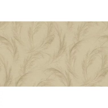   Homokszínű gézhatású alapon barna toll mintás japandi stílusú tapéta