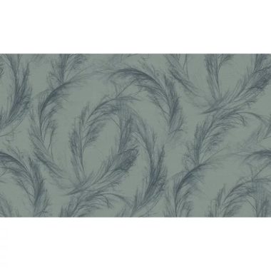   Farmerkék gézhatású alapon indigókék toll mintás japandi stílusú tapéta