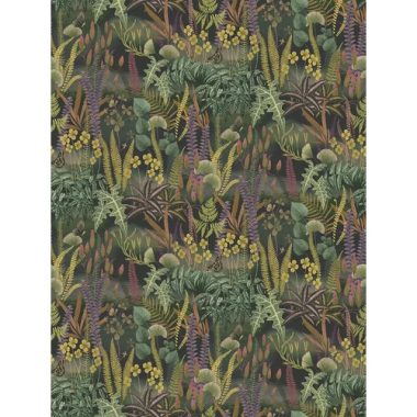   Színes páfrányleveles sűrű növénymintás poszter zöld és sárga árnyalatban