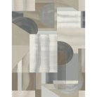 Akvarell hatású, geometriai idomokkal díszitett designer poszter, kék-drapp színben