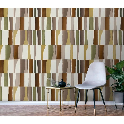 Színes mosott kontútos négyzet mintás poszter retro stílusban