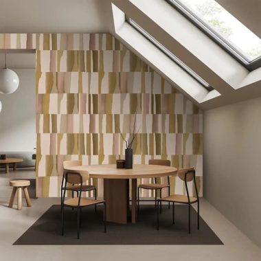   Színes mosott kontútos négyzet mintás poszter retro stílusban