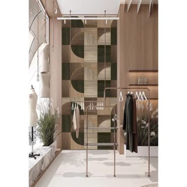   Faburkolatot idéző, barna árnyalatú poszter grafikus mintával