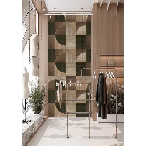 Faburkolatot idéző, barna árnyalatú poszter grafikus mintával