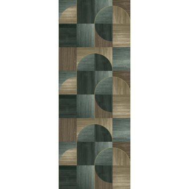     Faburkolatot idéző, barna és kék árnyalatú poszter grafikus mintával