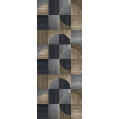     Faburkolatot idéző, barna  és farmerkék árnyalatú poszter grafikus mintával