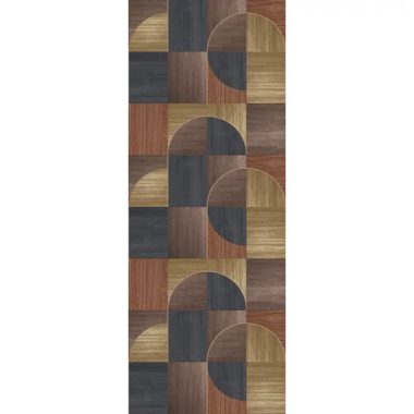     Faburkolatot idéző, fekete és rozsda árnyalatú poszter grafikus mintával