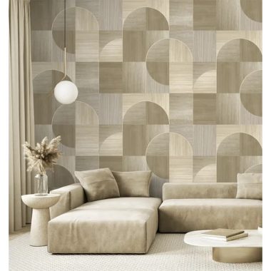     Faburkolatot idéző, drapp árnyalatú poszter grafikus mintával