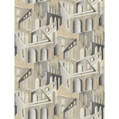   Modern épületmintás absztrakt poszter drapp és szürke árnyalatban