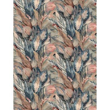   Akvarell hatású mosott, sűrű trópusi levél mintás poszter mályva és kék színben