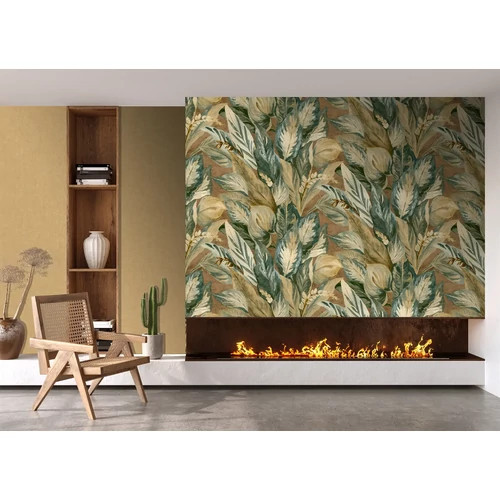   Akvarell hatású mosott, sűrű trópusi levél mintás poszter 