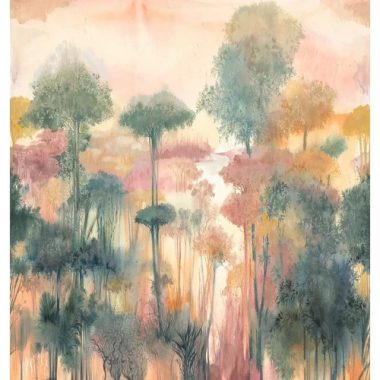 Mosott akvarell hatású erdő mintás színes vinyl poszter