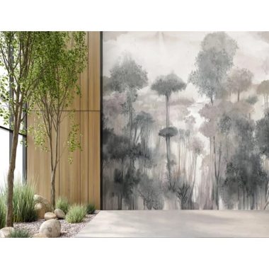 Mosott akvarell hatású erdő mintás vinyl poszter