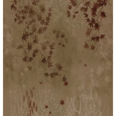    Japán juharfalevél mintás poszter csodás koptatott okker háttérrel