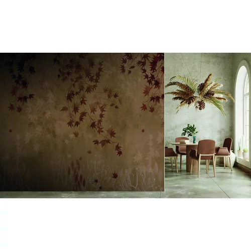  Japán juharfalevél mintás poszter csodás koptatott okker háttérrel