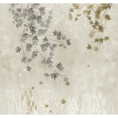   Japán juharfalevél mintás poszter csodás koptatott szürke háttérrel